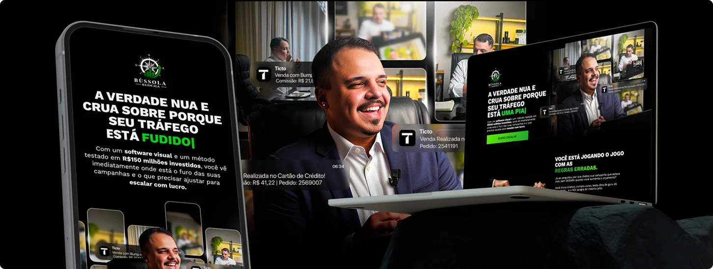 Landing page criada para a Bússola da Escala, do Matheus Barbosa
