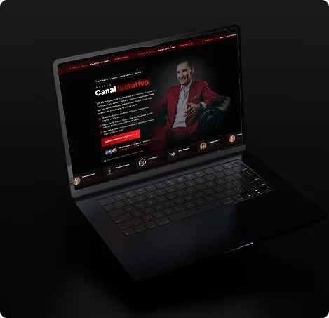 Detalhe da landing page do Canal Lucrativo