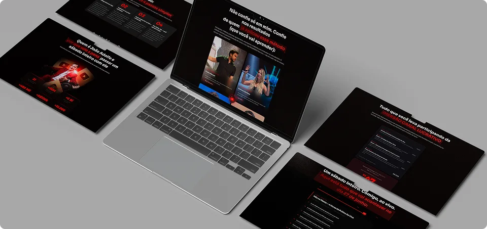 Versão desktop da landing page do Canal Lucrativo