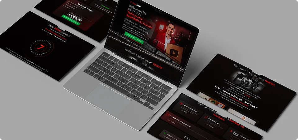 Versão desktop da landing page do YTClass