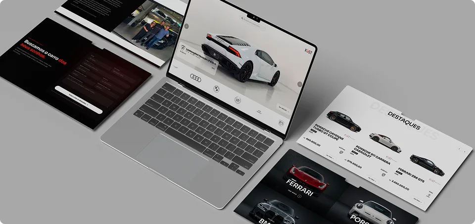 Versão desktop do site institucional da Kist Motors