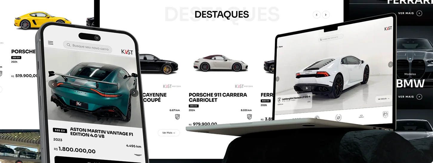 Site institucional criado para a Kist Motors