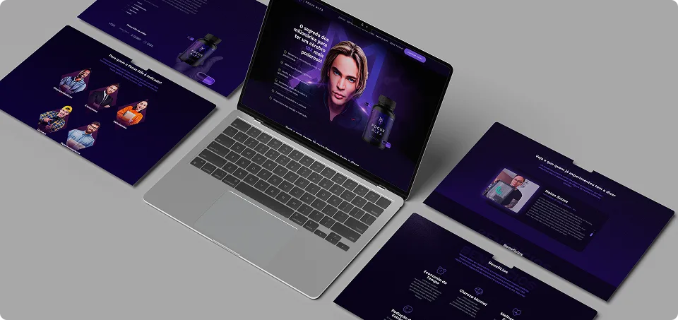 Versão desktop da landing page do Thiago Finch